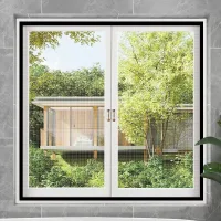 Blanca mosquitera para puertas y ventanas, robusta, sin taladros, apta para todo tipo de ventanas y puertas, 60 x 110 cm, color negro