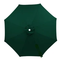 Toldo de repuesto para sombrillas de patio de 3 metros/8 varillas, apto para terrazas de jardín y piscinas (verde oscuro)