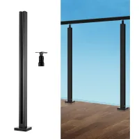 Abrazadera de vidrio de acero inoxidable 304,vevor abrazadera de cerca de vidrio de 850 mm de alto,soporte de riel de vidrio templado de 10 mm-12 mm
