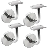 4 soportes de pared de acero inoxidable para pasamanos – soportes para barandillas de madera y pasamanos antiguos