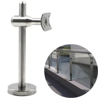 Soporte de pasamanos ajustable - soportes de pared de acero inoxidable para pasillos, base de pasamanos de montaje en pared de acero inoxidable pulido