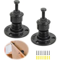 2 soportes para pasamanos de escalera, de hierro grueso, estilo industrial, color negro, para montaje en pared.