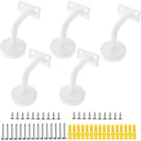 Soporte de pasamanos blanco, 5 soportes de barandilla de acero inoxidable para montaje en pared, para pasamanos de escalera.