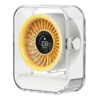 Ventilador de escritorio recargable por usb, funcionamiento silencioso, ideal para el dormitorio, el hogar, la oficina y para viajes (amarillo, 1 uni