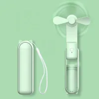 Ventilador plegable portátil, 3 velocidades de viento, batería de 1200 mah, nivel de ruido inferior a 36 db(a), paquete de 2, color verde.