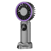 Ventilador portátil - 100 velocidades - nivel de ruido inferior a 36 db - dimensiones19 x 9,3 x 3,7 cm - material hips - gris