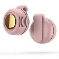Ventilador portátil sin aspas con 3 velocidades, clip para cinturón incluido, apto para uso en la oficina y en exteriores (rosa).