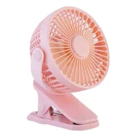 Ventilador enchufable con clips resistentes, nivel de ruido inferior a 36 db(a), rotación de 360°. (rosa, 110 x 64 x 158 mm)