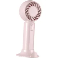 Mini ventilador eléctrico portátil con tres velocidades de viento ajustables, ideal para el uso diario de los estudiantes, color rosa.