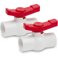 Válvula de bola de pvc de 20 mm, 2 unidades, con mango de 90 grados, para cierre de agua y accesorios de tubería.