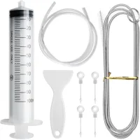 Juego de cepillos de limpieza de acero inoxidable ultra largos, herramienta para desatascar desagües, juego de 8 piezas