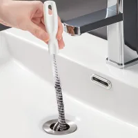 Cepillo limpiador de desagües de 2 piezas, cepillo limpiador de fregaderos flexible de 45 cm para desatascar desagües y tuberías, dragar vaciar