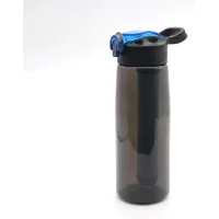 Botella de agua filtrada para interiores y exteriores, 650 ml, purificador de agua de emergencia para camping, con brújula.