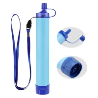 Filtro de agua de paja personal, sistema de filtración de agua portátil para emergencias, senderismo, camping, pesca, caza.