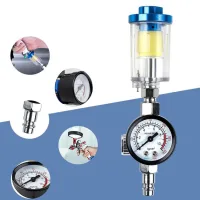 Regulador de aire, regulador de presión, pistola pulverizadora neumática de 1/4 de pulgada con manómetro y filtro separador, trampa de agua, compreso