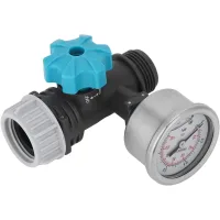 Válvula reguladora de presión de agua, reductor de presión de agua pom, válvula reductora de presión de riego ajustable con manómetro