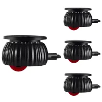 Juego de 4 ruedas para muebles con freno, ruedas rojas silenciosas, protección de suelos y reducción de ruido, universales para armarios/escritorios