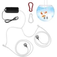 Minibomba de oxígeno usb: bomba de aire portátil con piedra difusora doble y tubo de silicona para estanques y acuarios minibomba de aire para acuario