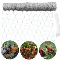 Malla de alambre galvanizado en caliente, color plata, diseño hexagonal, tipo gallinero, inoxidable, duradera, para jardín, 35 cm x 1 m