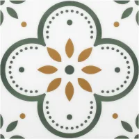 Paquete de 10 láminas de membrana para baldosas de vinilo - 19,8 x 19,8 cm - baldosas decorativas para suelo, pared, chimenea(20 x 20 cm, flor verde)