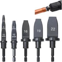 Juego de 5 piezas para expansores de tubos de aluminio: herramientas de engaste, brocas, puntas de destornillador métricas, kit completo y versátil.