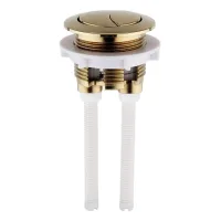 Botón de descarga de latón cepillado - orificio de tanque de 38 mm, montaje superior o frontal, acción suave, botón de plástico con