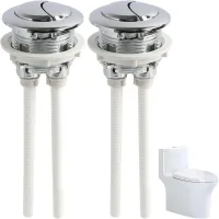 Juego de 2 botones de descarga universales para inodoro de 40 mm, con doble descarga, compatible con inodoros con orificio de techo de 37-44 mm de di