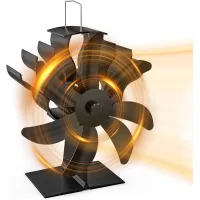 Ventilador de estufa de leña, 7 aspas silenciosas, alimentado por calor, para estufas de leña, chimeneas, estufas de gas y de leña.