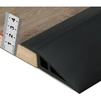 (2 m - negro) perfil de transición para moqueta y suelo, pvc autoadhesivo, ideal para umbrales de menos de 15 mm de altura