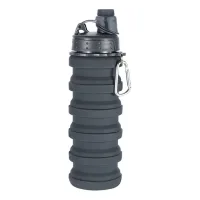 Nicola botella agua plegable silicona 500ml gris cantimplora deportiva reutilizable plegable portátil impermeable antifugas senderismo camping viaje