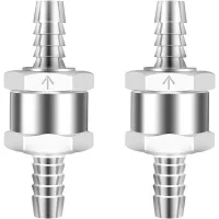 Válvula antirretorno 2 piezas, 8 mm, válvula de combustible de aleación de aluminio, válvula unidireccional para gasolina, diésel, carburador