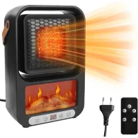 Calefactor supletorio de 800w con temporizador y mando a distancia - perfecto para el baño, portátil y potente