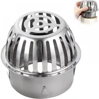 Desagüe de suelo convexo de acero inoxidable, filtro de drenaje de una pieza, sifón antiobstrucción para balcón, baño y patio exterior