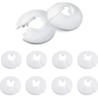 Paquete de 10 cubre radiadores decorativos sencillos, cubre tubos de radiador, cubre orificios para tuberías de agua caliente de 40 mm, blancos