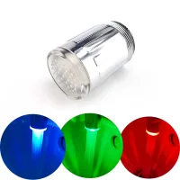 Automático de 3 colores que cambian de led resplandor grifo boquilla de agua de la cabeza de luz de ducha de caño para la cocina cuarto de baño lavabo