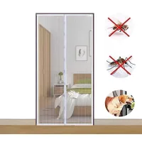 Mosquitera magnética para puerta con cierre automático, antimosquitos, para pasillos, puertas de patio, color gris, 110 x 210 cm