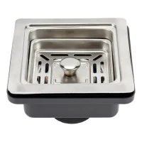 （5.6cm）escurridor cuadrado de acero inoxidable para fregadero de cocina, hogar, tapón de malla antibloqueo, fácil de limpiar e instalar.