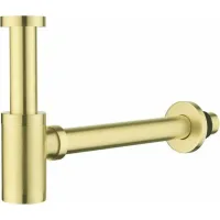 Sifón de acero inoxidable para lavabo y fregadero, diseño universal, 1 1/4 x 32 mm, ajustable, antiolor, dorado cepillado.