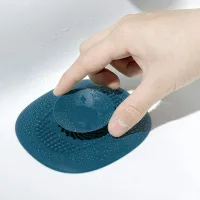 2 tapones universales de silicona para fregadero de cocina, color verde y azul, 10 x 10,5 cm
