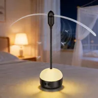1 ventilador antimoscas con luz led - repelente de moscas recargable, plegable y colgante