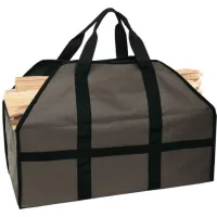 Bolsas para leña (caqui oscuro), bolsas para troncos, bolsas para residuos de madera, repisas de chimenea, accesorios para estufas de leña