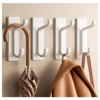 Gancho adhesivo de pared, toallero de baño, gancho para toallas de cocina, gancho adhesivo para abrigos, toallero blanco