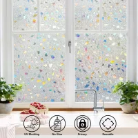 Película ventana color electrostática, helado 3d decorativo, 45x200cm