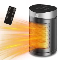 Calefactor de sobremesa con pantalla táctil y mando a distancia 1500w/800w, ventilador de aire frío, termostato, seguridad antivuelco