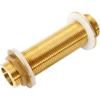 Racor de tubo de latón g3/4 macho, pasamuros con junta silicona, depósito agua, bomba, duradero y estanco (g3/4, 100 mm)