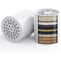 Pack de 2 cartuchos de recambio universales para filtro de ducha, contra cal y cloro