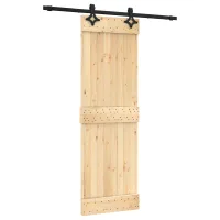 Puerta corredera natural y negra, 70 x 210 cm