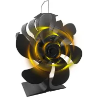 Ventilador para estufas de leña, 6 aspas, silencioso, ventilador de chimenea alimentado por calor para estufa de leña/chimenea/gas/tronco