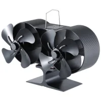 Ventilador de doble cabezal para estufa de leña