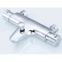 Mezclador termostático para bañera, grifo, mezclador de ducha con control de temperatura, cobre, chapado, montado en bañera